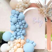 87pcs Pastel Blue Balloons Different Sizes 18 12 10 5 Inches For Garland Arch, Premium Blue Latex Balloons For Birthday Wedding Baby Shower Bridal Shower Party Decorations