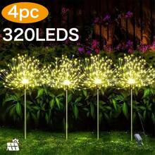 Solar Feuerwerkslichter für den Außenbereich, intelligenter Sensor - Lichtempfindlich, intelligenter Schalter, wasserdicht 60/150/240/360LED Sternenburst Lichterkette, 8 Beleuchtungsmodi Rasendekoration Lichter, für Einkaufszentrum Gartenwege Hof Weihnachtsdekorationen, warmweiß/weiß/mehrfarbig