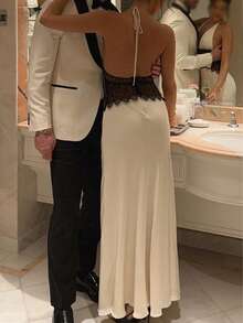 Vestido de verano para mujer, vestido de encaje de poliéster elegante y sexy para cena formal de estilo vintage