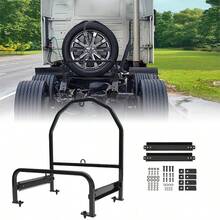 Adjustable Semi Truck Spare Tire Carrier Universal For Super Singles Powder Coated Black Steel - asPic - View 1