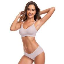 OEAK Sujetador sin costuras para mujer, sin varillas, cómodo, con efecto push-up, de tela suave y sedosa, sin alambres, con cobertura completa, adecuado para deportes y uso diario - 1 pieza desnuda 2 - Ver 7