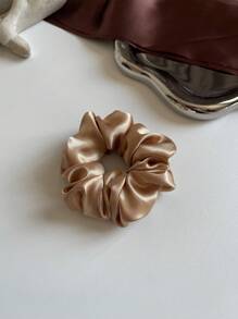 4pcs/1pc Women Satin-Like Solid Colored Scrunchies, 11cm/4.33in, Elegant, Versatile, Premium Quality, Minimalist, Solid Color Ponytail Holders Suitable For Everyday, Casual, Party, Commute, Vacation, Face Washing, Makeup, Gifting, Matching Outfits, Hair Accessories