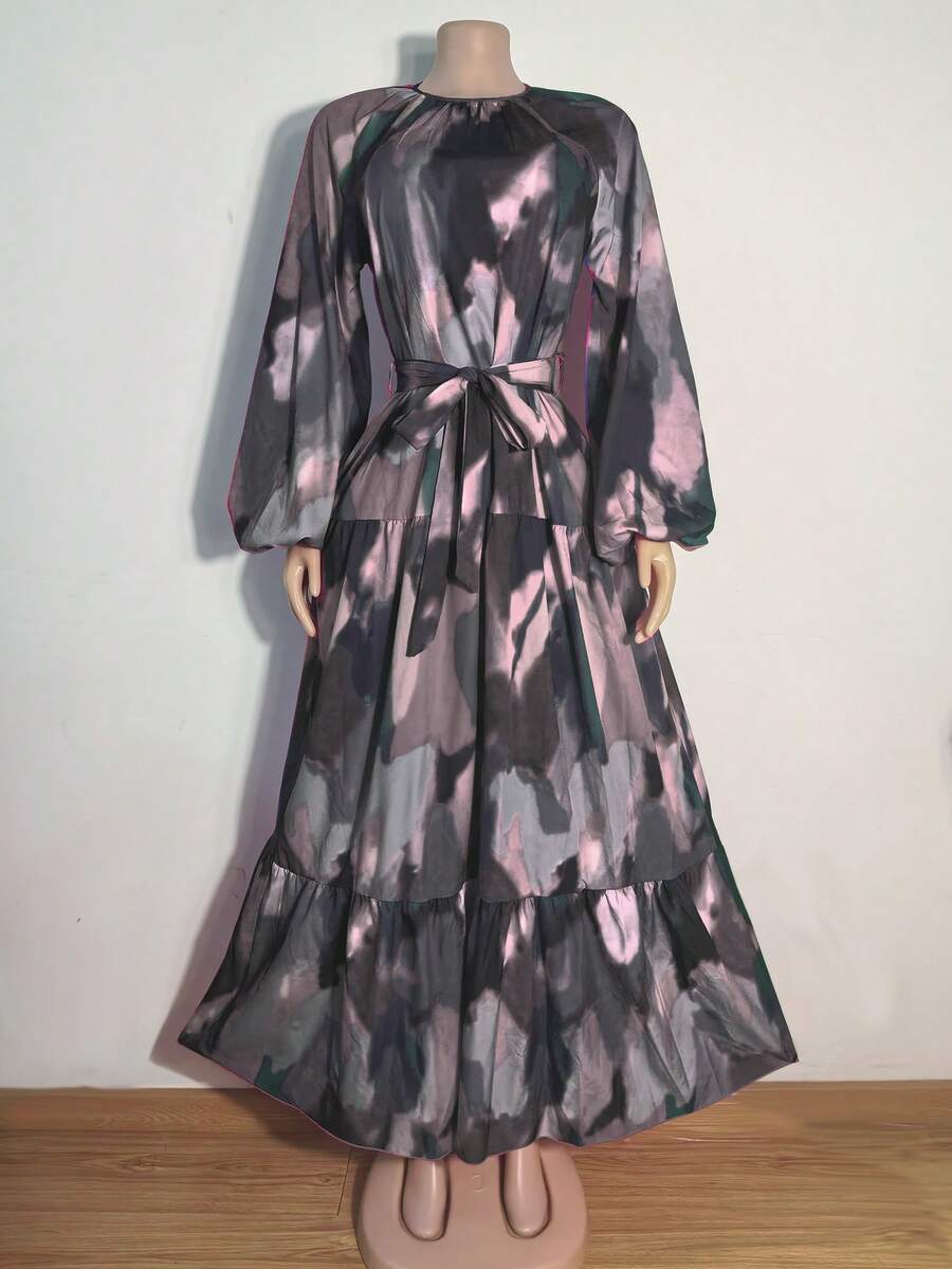 Arabic Style Simple Casual Dress, Fashion Daily Wear,Modest - Multicolor - View 1