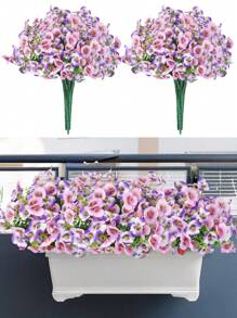2PCS/4PCS/8PCS 13.78Inch Simulation Flower Butterfly Orchid Outdoor Fake Flower Decoration Anti UV Non Fading Human Hanging Plant Morning Glory Garden Porch Balcony Decoration