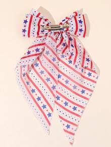 1 pieza Clip de pelo con gran lazo para el 4 de julio Día de la Independencia, accesorio de pelo con estrellas y rayas de tul en rojo, blanco y azul, decoración de pelo con bandera americana, adecuado para niñas y adolescentes, regalo para fiesta festiva. Sigue nuestra tienda para obtener los últimos estilos y disfruta de un 8% de descuento en tu próximo pedido. DZBB - Multicolor - Ver 7