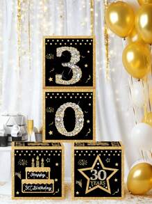 4 buc/set cutie surpriză pentru a 30-a aniversare, cutie cu baloane, cutie decorativă pentru ziua de naștere Happy 1995, decor pentru a 30-a aniversare, cutie cadou pentru decorarea petrecerii de ziua de naștere, recuzită pentru fotografie, cutie decorativă de fundal, decor pentru casă, decor pentru cameră, decor de fundal, accesorii pentru petrecere, cadouri de ziua de naștere, recuzită foto