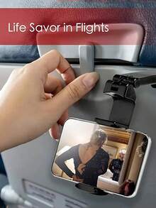 1pc Airplane Desktop Cell Phone Holder, Travel Stands 360 Degree Rotating, Foldable & Portable Phone Stand With All Phones, Clip-On Phone Holder, Car Phone Holder, Universal Mount For Travel, Live Streaming, Airplanes, High-Speed Trains, Cars, Travel Must Haves Accessories, Holiday Essentials Travel Essentials, For Home Office Camping Travel And Back To School, For Gift Giving Family Friends Lovers - Multicolor - View 5