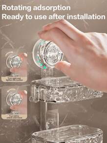 1pc Suction Cup Soap Dish, Strong Vacuum Suction Cup Soap Holder Without Drilling, Removable, Suitable For Shower, Bathroom, Bathtub And Kitchen Sink Bathroom Decor Fall Decor Back To School