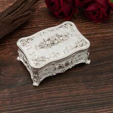 1pc European Retro Jewelry Storage Box, Luxury Jewelry Box For Brooch, Ring, Earrings, Box For Women Storage Organizer Travel Essentials Gift Back To School, Room Decor - Multicolor - View 1