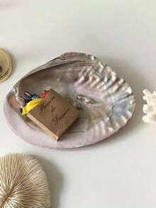 Zazumi 1pc Vintage Natural Shell Plate, Jewelry Plate, Decorative Small Accessory Plate, Ring Holder, Storage Plate Craft, Home Decor For Living Room, Office, Suitable For Halloween, Christmas, Valentine's Day, New Year, Easter, Mother's Day Gifts - Multicolor - View 8