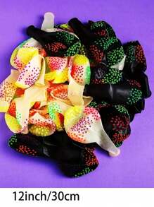 Neon Glow Balloons Neon Stars/Dot Balloons Glow In Blacklight Black Light Fluorescent Neon Latex Balloons For Birthday Wedding Glow Party Supplies,Christmas