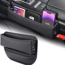 Car Seat Side Gap Storage Box, Driver&Passenger Seat Filler Organizer, Car Interior Central Armrest Pad - Black - View 1