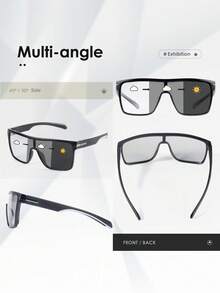 1pc Men's Flat Top Photochromic Fashion Glasses