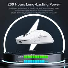 ATTACK SHARK X6 Lightweight Wireless Gaming Mouse With 3 Modes, Wired 2.4G Bluetooth 5.2, Charging Dock With Up To 26K DPI RGB Backlight, Suitable For Laptops