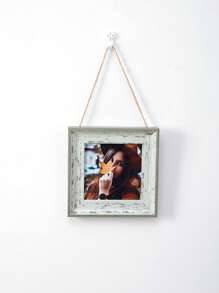 1pc Light Walnut Triple 4-Inch Simple Creative Rope Memorial Photo Frame, Suitable For Hallway, Bedroom, Office, Mother's Day Gift