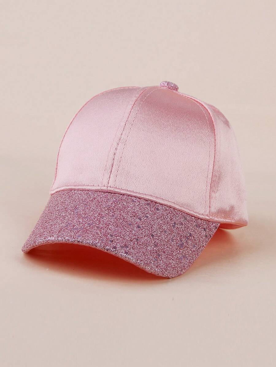 1pc Children's Shiny 2-Tone Baseball Cap For Girls, Versatile Casual Wear, Spring/Summer/Autumn - 1PC - View 1