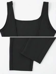 NcmRyu 1pc Women Elastic Hollow-Out Seamless Backless Tummy Control Lifting Sport Jumpsuit, Spring/Summer - Black - View 4