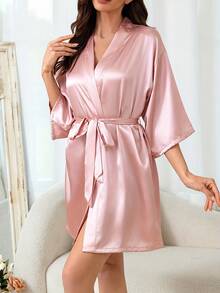 1 件女士性感睡袍、睡衣、家居浴袍、睡袍、婚礼晨衣、派对用品、闺蜜聚会、睡衣派对用品，可外出穿返校 - 粉色 - 查看 2