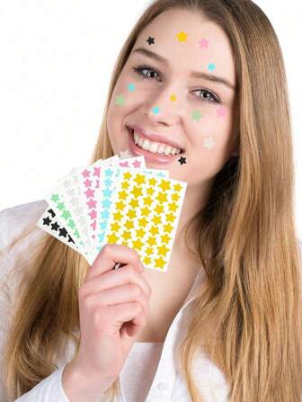 40/80/240/480 Pcs Fun Party Cute Star Face Stickers, Cartoon Star Decor Stickers Perfect For Photos, Suitable For Various Parties, Gatherings And Activities, Colorful Multi-Size Pentagram Stickers, DIY Music Festival Y2K Face Decor Stickers, Holiday Party Photography Decor, Halloween, Christmas, Outdoor Festival Face Stickers,Makeup,Cheap,Room Decor,Vanity,Travel,Bedroom,Makeup Accessories,Cheap,Stocking Stuffers,Makeup,Makeup Tools,Cheap Stuff,Gifts,Gifts For Women,Christmas Gifts