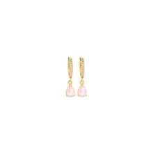 Pendientes de gota de agua con circonita cúbica rosa, accesorio de lujo de diseño exclusivo con sensación de alta gama