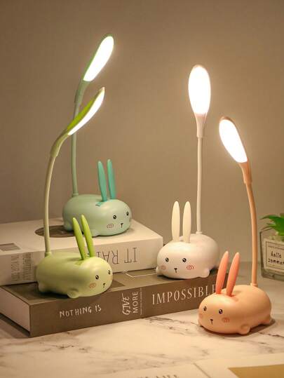 1 peça de lâmpada de mesa com proteção para os olhos e carregamento USB, gatinho fofo de Natal, coelhinho, luz de leitura LED criativa para aprendizado, luz noturna portátil dobrável para dormitório, lâmpada de mesa para quarto de estudante