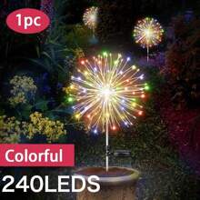 Solar Feuerwerkslichter für den Außenbereich, intelligenter Sensor - Lichtempfindlich, intelligenter Schalter, wasserdicht 60/150/240/360LED Sternenburst Lichterkette, 8 Beleuchtungsmodi Rasendekoration Lichter, für Einkaufszentrum Gartenwege Hof Weihnachtsdekorationen, warmweiß/weiß/mehrfarbig