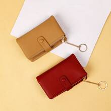 1pc Japanese Style Portable Matte Zipper Coin Purse, Fashion Minimalist Large Capacity Snap Clutch, Suitable For Ladies, Students, Career Women, Office Worker, Commute, Travel For Women Wallet Mini Wallet Purse Wallet Coin Wallet
