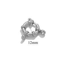 1pc 304 Stainless Steel 18K Gold Plated Round Spring Lobster Clasp Necklace Bracelet Connector, DIY Jewelry Making Accessory