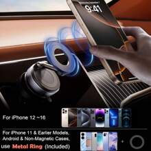 CyberDyer Suporte magnético a vácuo para celular atualizado com braço ajustável - design dobrável, telescópico e com rolamento de metal, suporte de telefone com ventosa ultra reforçada de 360° para suportes de celular MagCell para iPhone e Android para carro/chuveiro/viagem/academia/espelho liso, suporte para celular, acessórios para carro