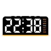 1 pieza Reloj digital moderno LED multifuncional con luz ambiente, brillo ajustable, pantalla de fecha y alimentación USB, reloj despertador dual con diseño rectangular elegante para decoración de dormitorio y sala de estar. (Sin batería, solo función de memoria de batería) Regalo para cumpleaños, graduación, reloj digital para dormitorio, decoración de dormitorio, decoración de dormitorio universitario, vuelta al colegio, decoración escolar, sorpresa escolar