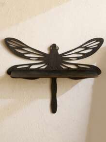 1Pc Bohemian Style Wooden Dragonfly Wall Frame-30CM/11.81IN Hanging Decorative Storage,Boho Farmhouse Wall Art,Vintage,Multi-Purpose Storage Rack,Easy To Install,Suitable For Home Decoration In All Seasons-Inspired Floating Shelf For Living Room,Bedroom, Hallway,Corridors,Daycare Centers,Kitchens,Offices,Farmhouses,Etc