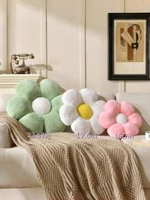 1pc Floral Decorative Throw Pillow, Cute & Soft Flower Plush Pillow, 11.8"/15.7" Floral Cushion Floor Mat For Spring, Bedroom Living Room Decor, Spring Birthday Gift For Family & Friends