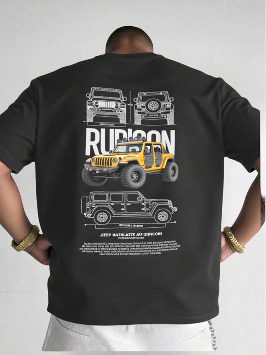 Playera Camiseta Normal Jeepp Wrang ler Rubicon Amarilla Unisex - Negro - Ver 1