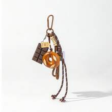 New Fashion Bag Charm Pretzel Couple Keychain Handmade Rope Ornament Holiday Gift Car Key Chain Y2K