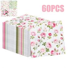 100/60/20pcs 13 * 13 Inch Disposable Pink Flower Patterned Napkins, Used For Banquet Decoration, Wedding Banquets, Family Gatherings, Outdoor Picnics, And Restaurant Decoration Napkins - Pink - View 16