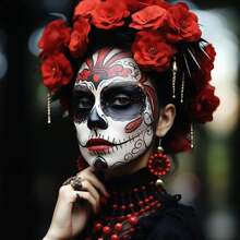 Pinturas corporales negras, blancas y rojas con 3 pinceles: set de pintura facial para maquillaje teatral, Halloween, maquillaje de carnaval, maquillaje de fiesta, resistente al agua y de larga duración.