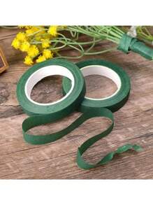 1/3/5 rouleaux de papier de ruban adhésif vert pour bouquet de fleurs - matériau en nylon durable, parfait pour les fleurs DIY, les décorations de mariage et de fête, les arrangements floraux, les essentiels de la décoration d'événement Rouleaux empilés avec soin Ruban facile à utiliser