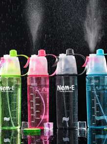 600ml Sports Water Spray Bottle - Leakproof Portable PC Water Bottle With Handle For Hiking, Gym, Travel - 2 In 1 Mist & Drink (Black/Green/Pink/Blue)