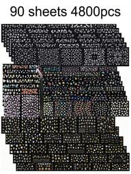 90 Sheets 3D Y2K Nail Art Stickers ,4800 Pieces Stickers 3D Self-Adhesive White Floral Nail Stickers Flower Rose Daisy Cherry Blossoms Nail Stickers Design Flowers Nail Art Supplies Charms For Nail Art Manicure Tips Decoration