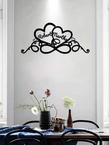1pc Customized Heart-Shaped Sign, Personalized Wedding Gift, Metal Heart-Shaped Sign, Engravable Name And Date, Wedding Date Sign, Engagement Announcement Sign, Anniversary Gift, Suitable For Home, Living Room, Wall, Bedroom, Bathroom, Kitchen, House, Office Decor, Personalized Gift, Create Warm Home Atmosphere - Multicolor - View 4