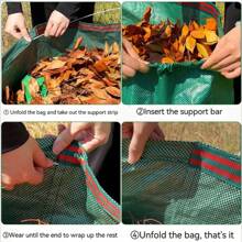 1pc Leaf Bag, Semi-Circular Scoop Shape, Large Capacity Foldable Horizontal Garden Leaf Bag, Outdoor Use