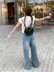 Áo sơ mi tay ngắn cổ bẻ kiểu Pháp cổ điển lãng mạn ôm dáng, màu trắng, thích hợp cho mùa hè. - trắng - Xem 4