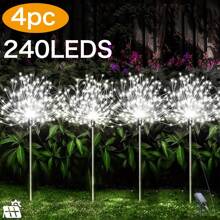 Solar Feuerwerkslichter für den Außenbereich, intelligenter Sensor - Lichtempfindlich, intelligenter Schalter, wasserdicht 60/150/240/360LED Sternenburst Lichterkette, 8 Beleuchtungsmodi Rasendekoration Lichter, für Einkaufszentrum Gartenwege Hof Weihnachtsdekorationen, warmweiß/weiß/mehrfarbig