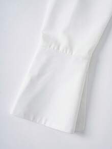 女士时尚优雅衬衫，适合夏季穿着 白色 - 白色 - 查看 7