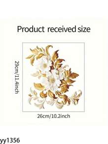 1pc Creativity 3D Yellow Golden Flower Wall Decal, Light Luxury Palace Vintage Style, For Ceramic Surface, Toilet, Bathroom, Refrigerator, Window, Bathtub, Door, Car, Living Room, Bedroom Home, Toilet Decoration Items Refresh Your Home Decor