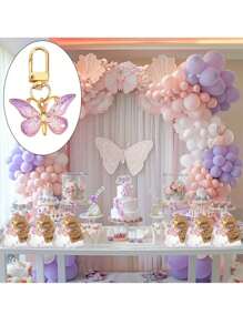 Set regalo da 15 pezzi con portachiavi a forma di farfalla, composto da 5 portachiavi in acrilico, 5 buste in organza e 5 carte, ideale per feste di gender reveal, compleanni, matrimoni, feste di Natale, regali per colleghi, amici e familiari, per spiaggia estiva, forniture scolastiche e decorazione della stanza