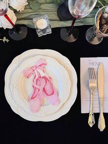 20pcs/Set Elegant Pink Ballet Shoes Shaped Napkins, Decorative Paper Towels For Wedding, Birthday, Restaurant, Dinner, Holiday, Guest Towels, Party Supplies - Pink - View 11