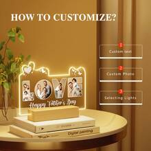 Personalised Love Lamp With Photo And Text - LED Picture Frame - Custom Gifts For Him Her Valentine's Day Anniversary Birthday Christmas - Multicolor - View 4