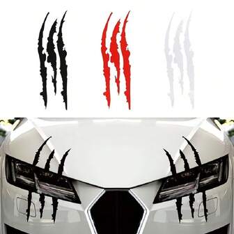 2pcs Car Ghost Claw Car Stickers Headlights Decorative Claw Car Stickers Hood Scratches Lamp Eyebrow Stickers