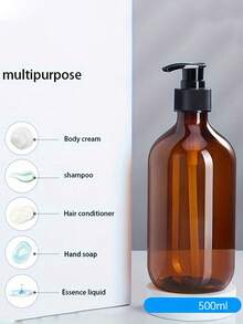Refillable Soap Dispenser, 300ML/500ML, Plastic Amber Pump Bottle, Unscented, Latex-Free, For Shampoo, Lotion, Gel, Cosmetics, Bathroom Container - Multicolor - View 7